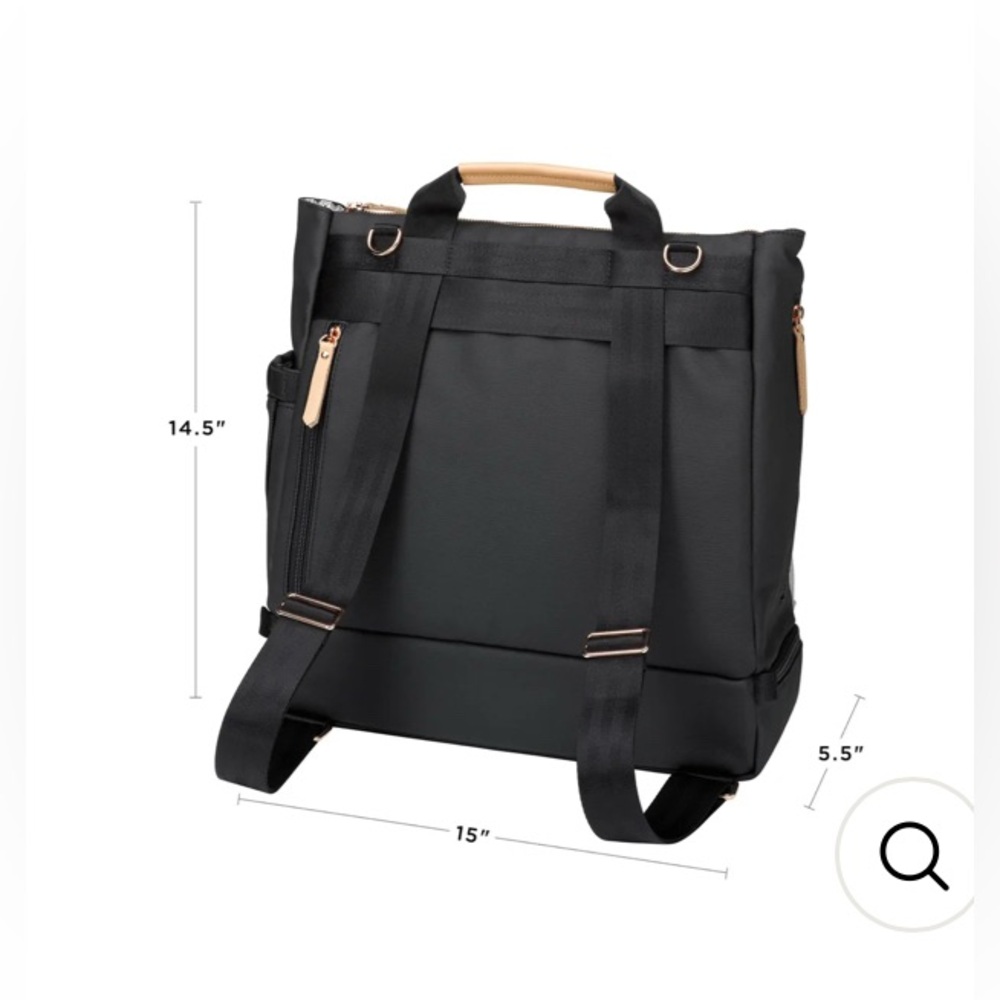 Petunia Pickle Bottom Pivot Pack Black/Sand Diaper Bag Backpack Carry on Tote - Picture 6 of 12